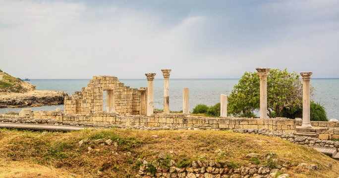 Ruins of the ancient city of Chersonesos on the Black Sea coast