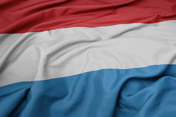 waving colorful national flag of luxembourg.