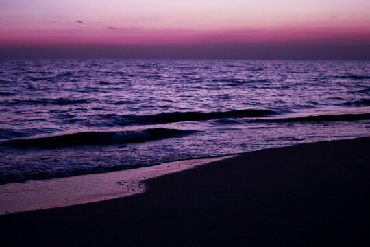 beautiful sunset on the beach, photo as a background, digital image