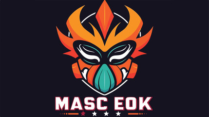 Mask mascot character logo. vector illustration 2d