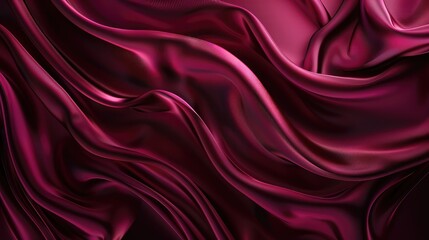 Black dark deep burgundy ruby cherry plum red abstract background.Closeup of rippled red satin, Silk satin velvet fabric. Elegant luxury rich. Curtain drapery fold line wave flow. Romance, Valentine