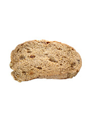 A piece of breakfast bread on a white background