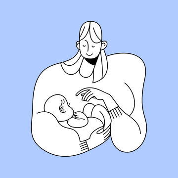 Mother and Baby Spot Vector Illustration