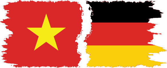 Germany and Vietnam grunge flags connection vector