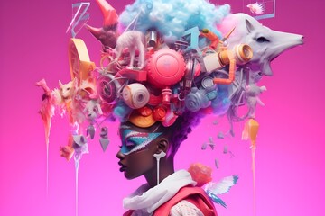 Afrofuturistic 3D Pop Art: A Striking Anthropomorphic
