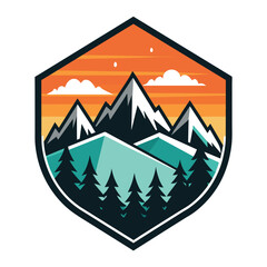 Mountains logo icon design vector template