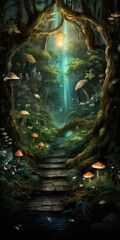 Fototapeta premium Exploring the Mysteries of Enchanted Woodlands