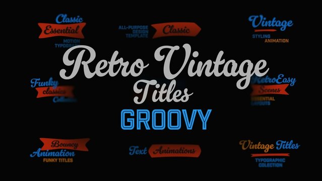 Groovy Vintage Retro Insignia Badges Titles Animation