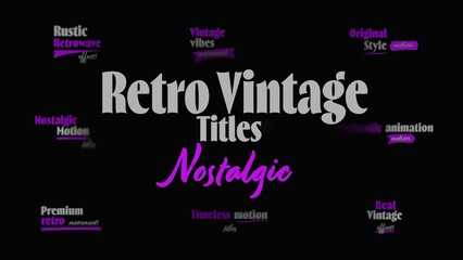 Nostalgic Vintage Retro Insignia Badges Titles Animation