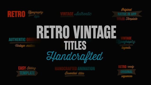 Handcrafted Vintage Retro Insignia Badges Titles Animation