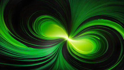 Verdant Vortex: Green Black Watercolor Swirl Background(Generative AI)