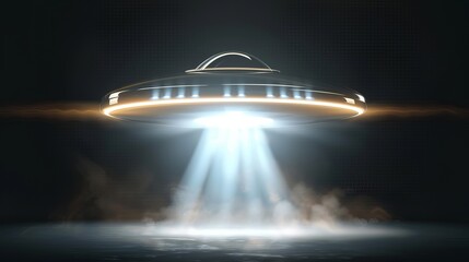 UFO Light Beam Isolated on Transparent Background