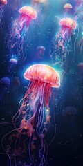 Exploring the Ethereal Beauty of Luminous Jellyfish Sea