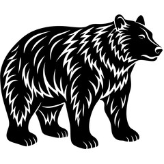 illustration of a bear,bear Silhouette Graphics Vector Illustration,head of a bear Line Art,bear Svg t shirts Design, Laser Cut File Cricut, Paper Cut and Printing, Bear face Svg,lion For Kids Bundle