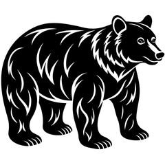 illustration of a bear,bear Silhouette Graphics Vector Illustration,head of a bear Line Art,bear Svg t shirts Design, Laser Cut File Cricut, Paper Cut and Printing, Bear face Svg,lion For Kids Bundle