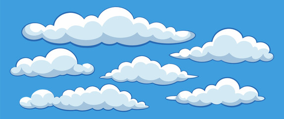 Clouds in vector: illustrated set
