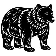 illustration of a bear,bear Silhouette Graphics Vector Illustration,head of a bear Line Art,bear Svg t shirts Design, Laser Cut File Cricut, Paper Cut and Printing, Bear face Svg,lion For Kids Bundle