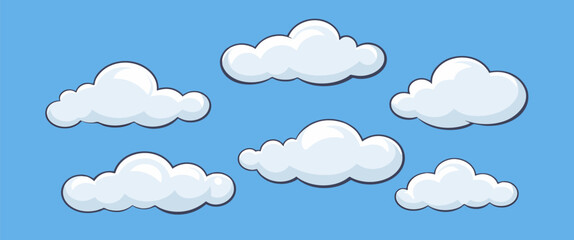 Clouds in vector: collection of illustrations