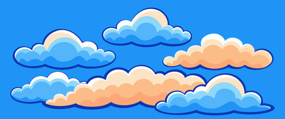 Vector cloudy sky: set of illustrations