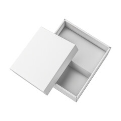 A white box with a white lid is shown on a white background