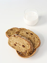 Breakfast bread and milk