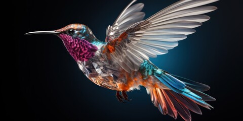 Colorful Bird Soaring Through Sky Generative AI