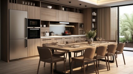 Efficient kitchen layout with modern appliances, tidy storage, and minimalist design for a cozy home