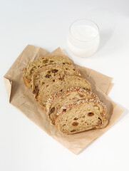 Breakfast bread and milk