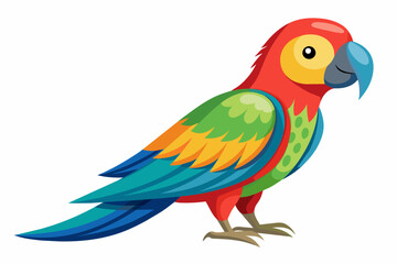 Parrot vector with white background.