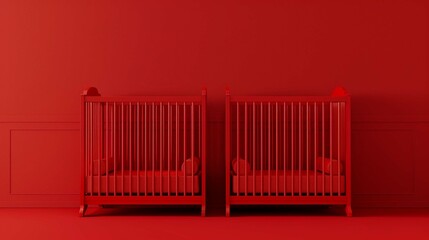 Cribs isolated on red