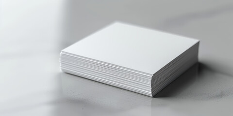 a stack of blank business cards on a white background, mockup template.	
