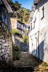 Charming village street in Lastres, Asturias, offering a blend of culture and natural scenery.