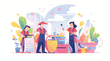 Professional cleaning service design illustration 2