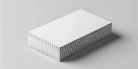 a stack of blank business cards on a white background, mockup template.	

