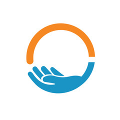 hand circle image vector icon
