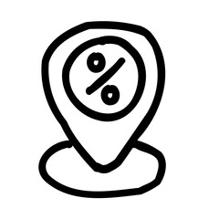 location sale of black Friday doodle icons