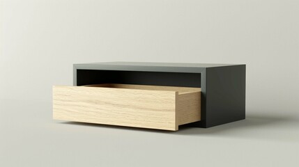 Drawer box mockup with a sliding mechanism for easy opening and closing.