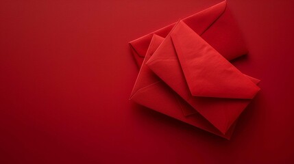 Envelopes isolated on red