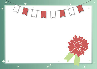 Obraz premium 카네이션, 리본 프레임 B-01