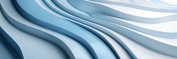 Blue and white background with curved lines, corporate banner design Generative AI
