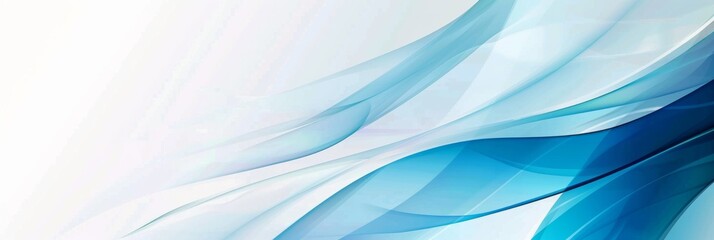 Blue and white background with curved lines with simple shapes in the style of modern style, corporate presentation design minimalism with a white background Generative AI - obrazy, fototapety, plakaty