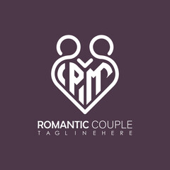 Couple love Heart symbol ALL letter logo icon design template. May be used in medical, dating, Valentines Day and wedding design.