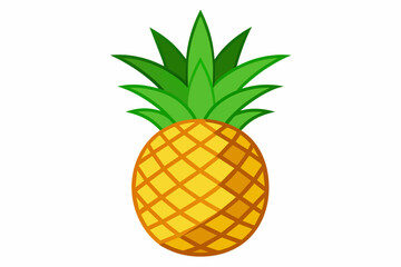 Pineapple vector on white background.