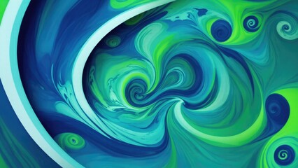 Green and blue wallpaper with a colorful swirl