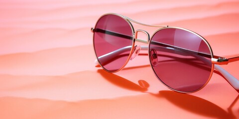 Stylish Sunglasses on Pink Surface Generative AI