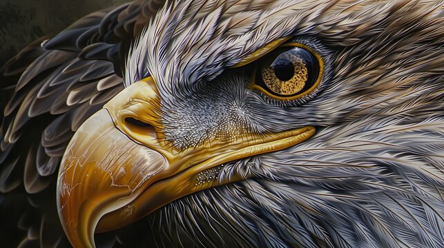 Close up of a eagle. Image of animal. copy space for text.