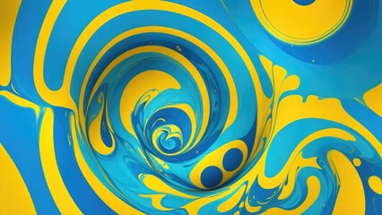 Fototapeta na wymiar Yellow and blue wallpaper with a colorful swirl