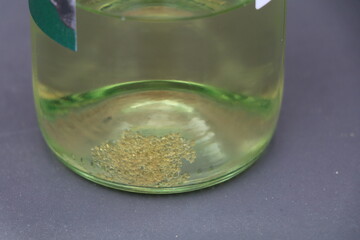 white wine crystals at the bottom of a wine bottle