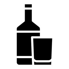 Wine bootle and a glass icon