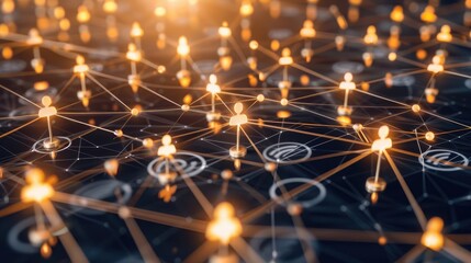 Fototapeta premium Business Network, Illustrating Professional Networks Digital